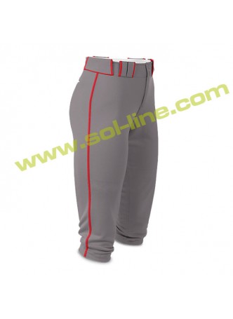 Softball Pipe Plus Grey Pant With Red Piping